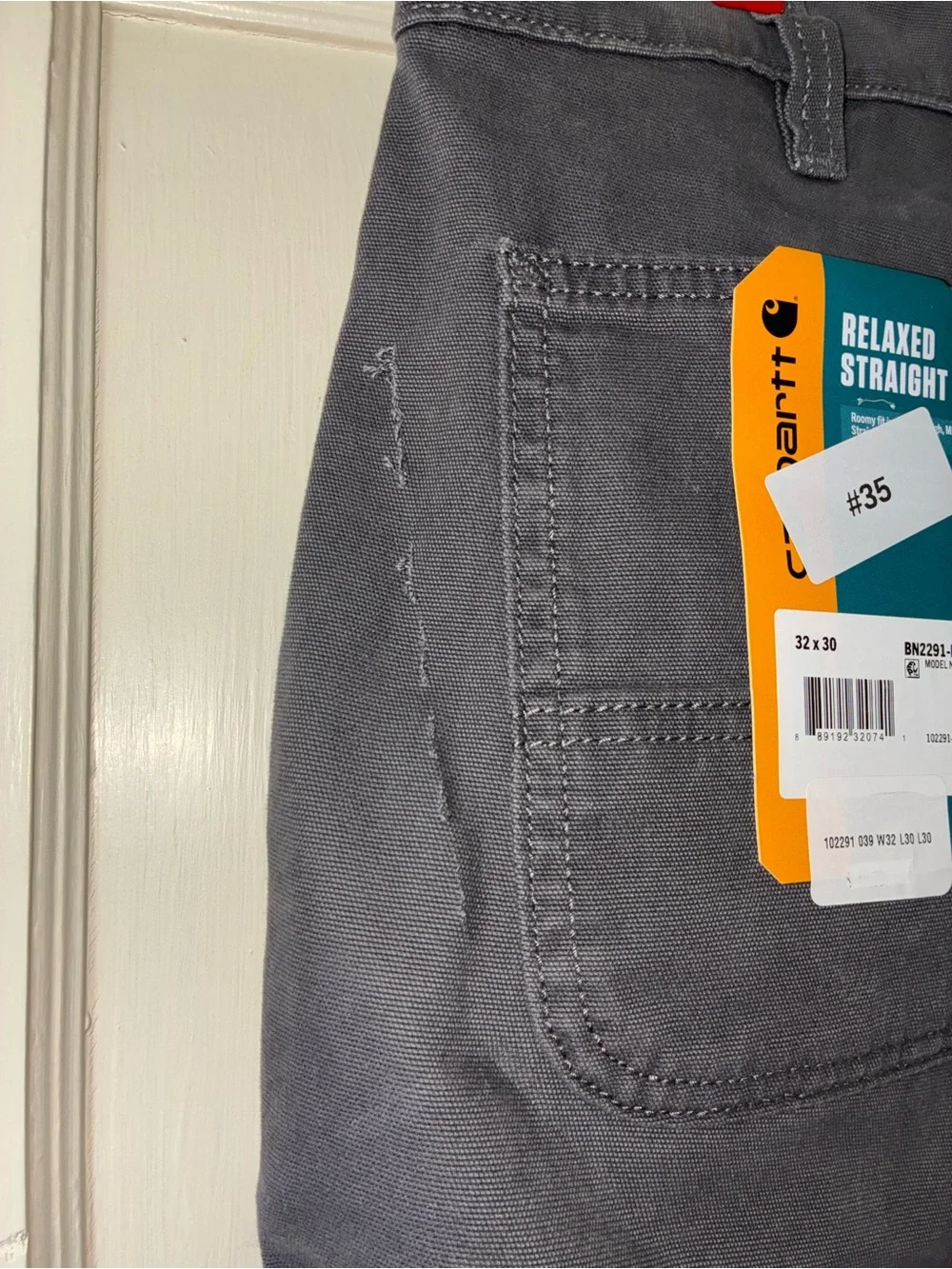 Carhartt Rugged Relaxed Straight Work Pants Men’s 32 x 30 Gray Canvas Workwear